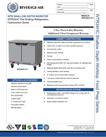 Spec Sheet