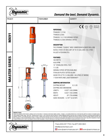 Spec Sheet