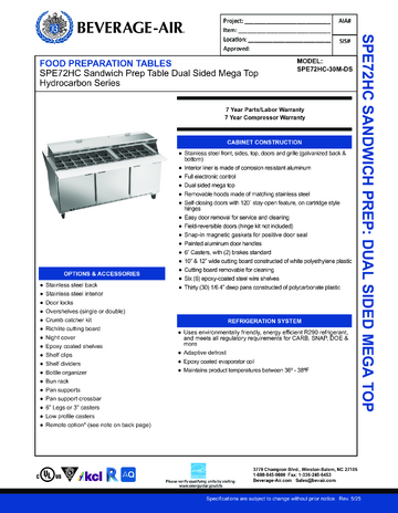 Spec Sheet