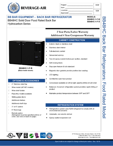 Spec Sheet