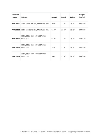 Spec Sheet
