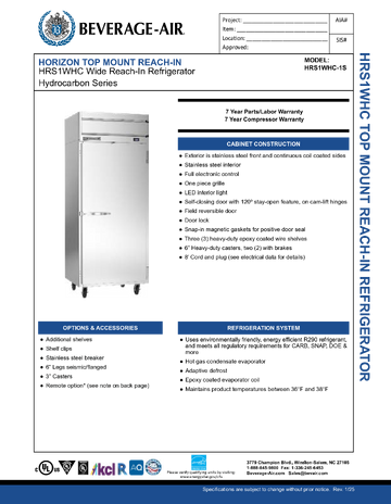 Spec Sheet