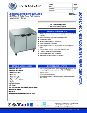 Spec Sheet