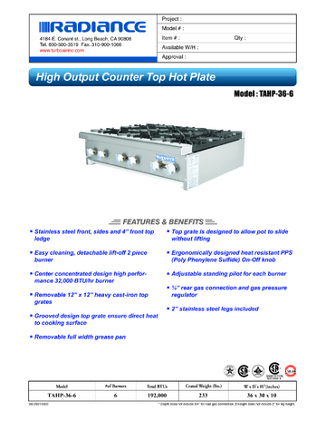 Spec Sheet