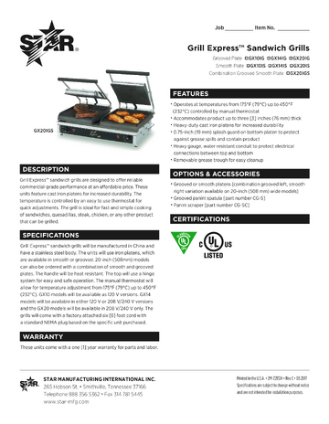 Spec Sheet