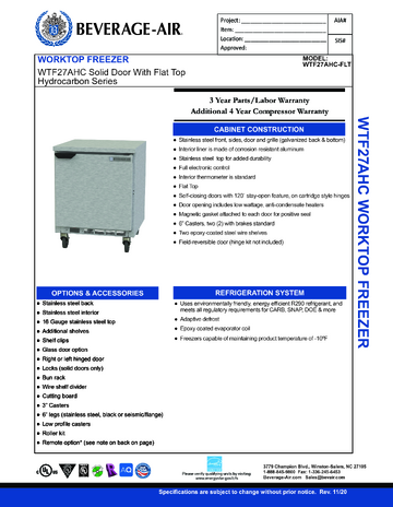 Spec Sheet