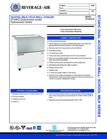 Spec Sheet
