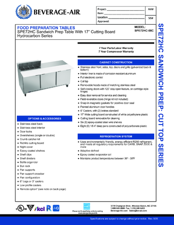 Spec Sheet