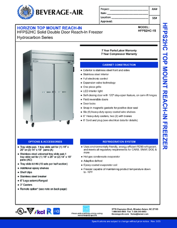 Spec Sheet