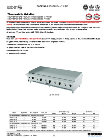 Spec Sheet