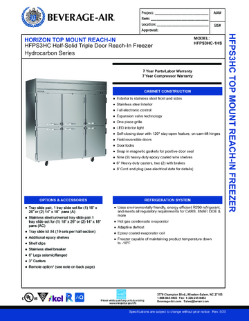 Spec Sheet