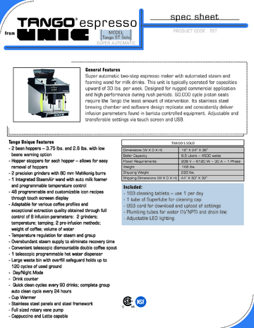 Spec Sheet