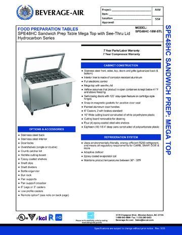 Spec Sheet