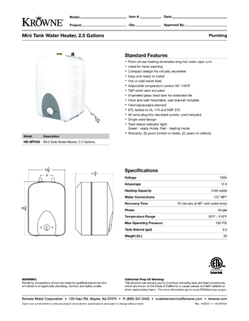 Spec Sheet