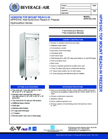 Spec Sheet