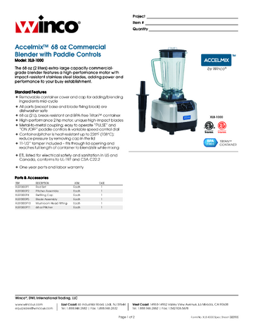 Spec Sheet
