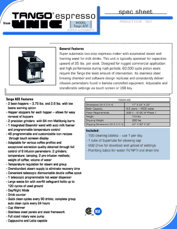 Spec Sheet