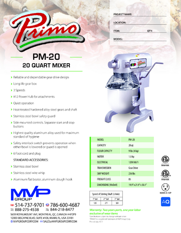 Spec Sheet