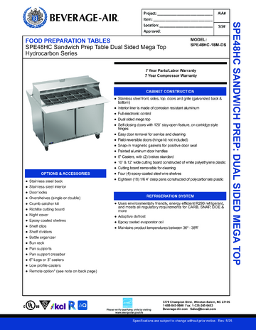 Spec Sheet