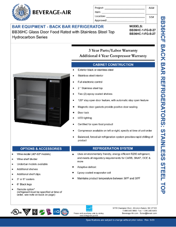 Spec Sheet