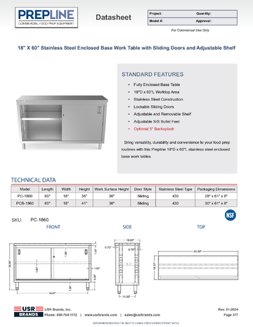 Spec Sheet