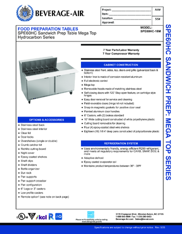 Spec Sheet