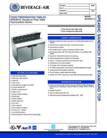 Spec Sheet