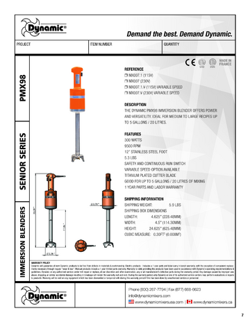 Spec Sheet