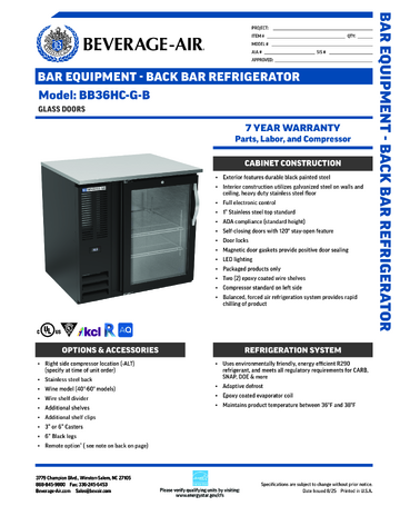 Spec Sheet