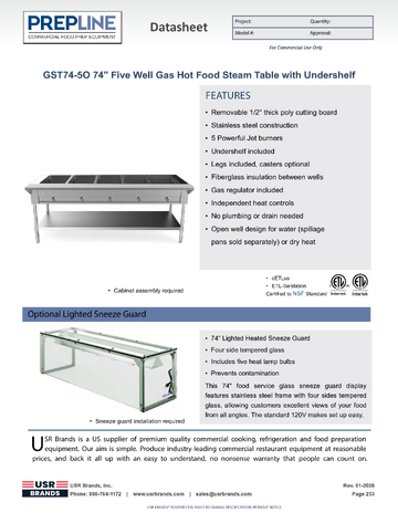 Spec Sheet