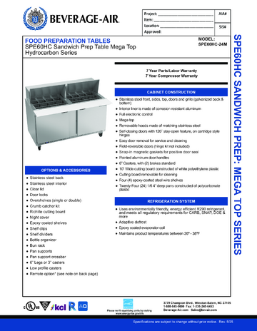 Spec Sheet
