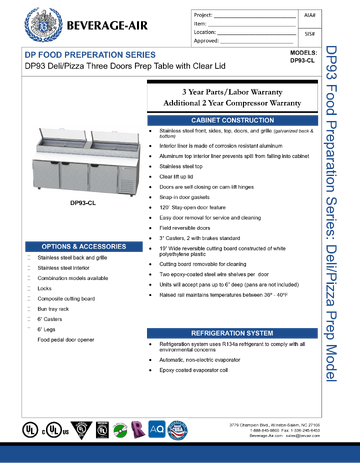 Spec Sheet