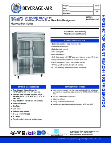 Spec Sheet