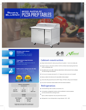 Spec Sheet