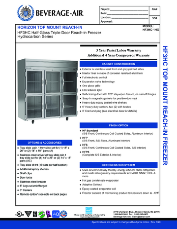 Spec Sheet