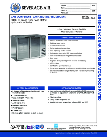 Spec Sheet