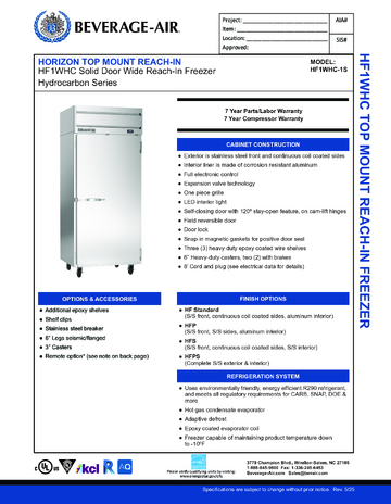 Spec Sheet