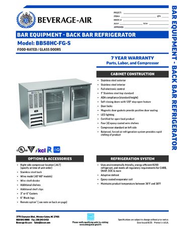 Spec Sheet