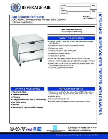 Spec Sheet