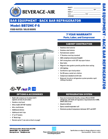 Spec Sheet