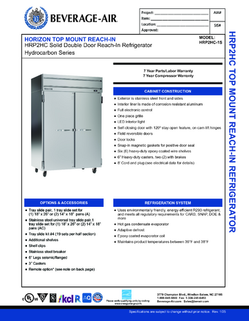Spec Sheet