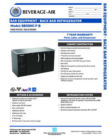 Spec Sheet
