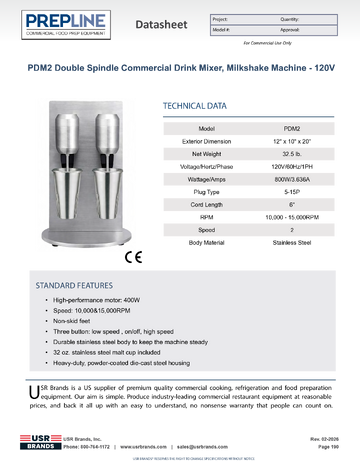 Spec Sheet