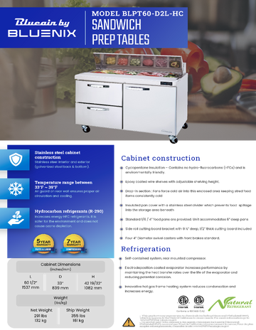Spec Sheet