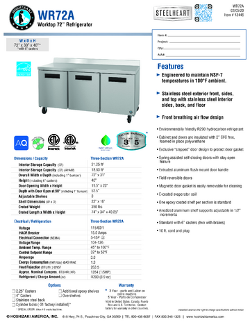 Spec Sheet