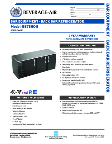 Spec Sheet