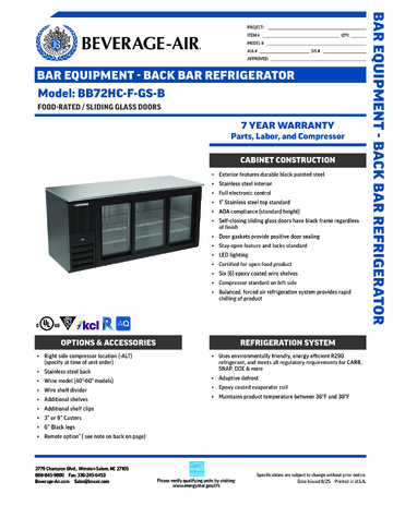 Spec Sheet