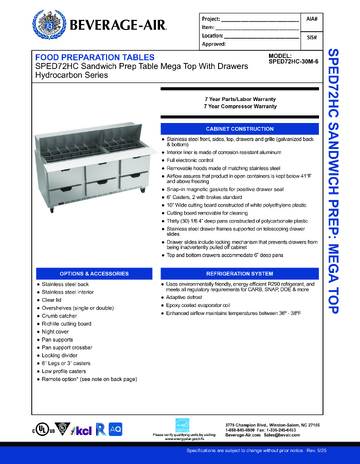 Spec Sheet