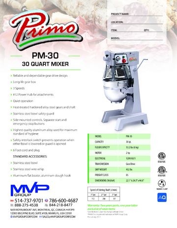 Spec Sheet