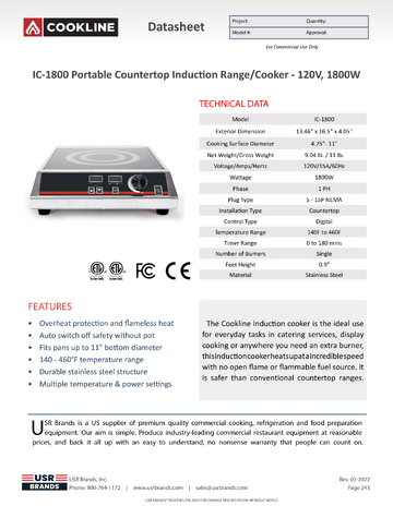 Spec Sheet